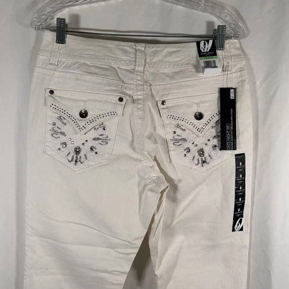 Nine West Jeans Women's 8 29 White Denim Date Night Fit Cotton Blend Button Zip - Picture 7 of 10